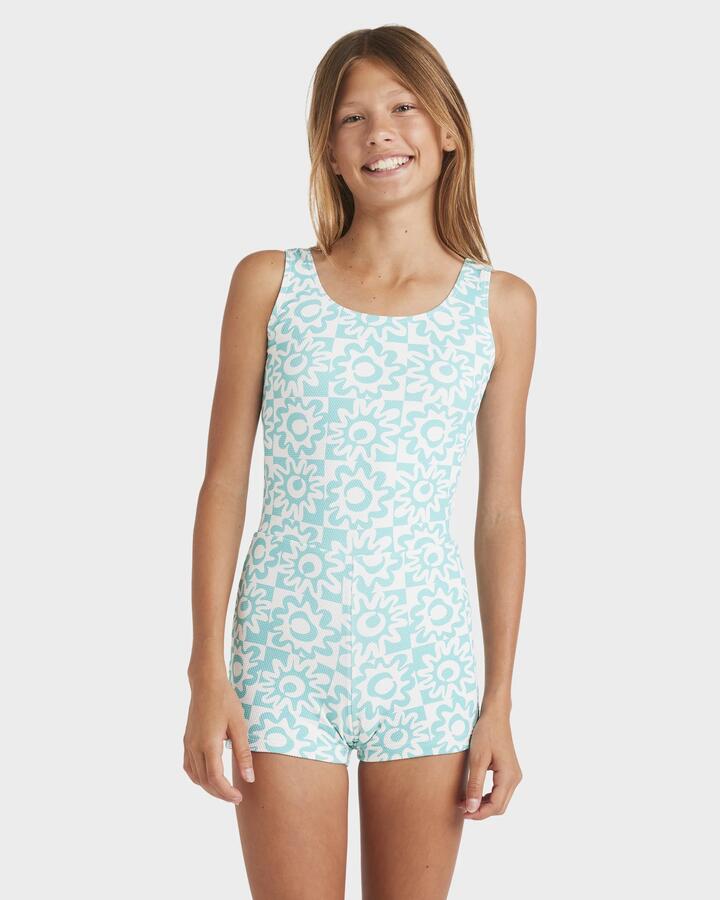 Image of Swimwear. Product name - Billabong Girls 6-16 Lost On You Retro Surf Suit Misty Blue in Misty Blue colour by brand - Billabong