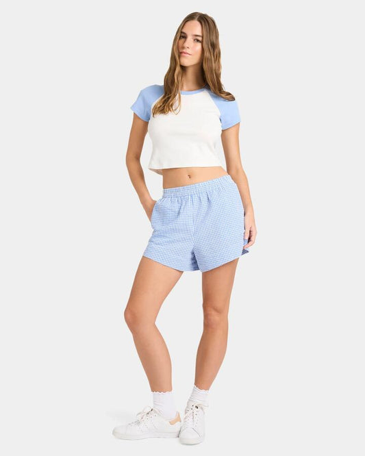 Image of T-Shirts. Productname: Nunui Womens Tempest Raglan T-Shirt Dusty Blue - in Dusty Blue colour by brand - Nunui