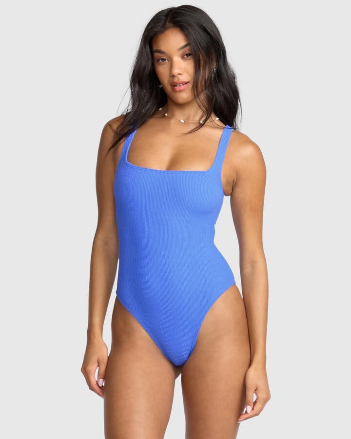 Image of Accessories. Product name - Billabong Womens Sunrays Square Neck One Piece Swimsuits Tidal Blue in Tidal Blue colour by brand - Billabong
