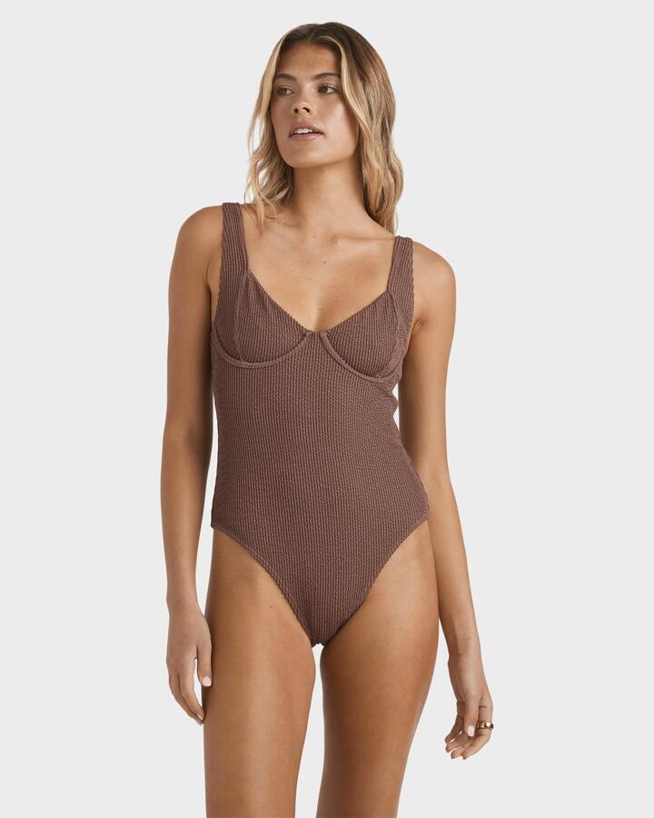 Image of Swimwear. Product name - Billabong Womens Summer Hi Chloe One Piece Swimsuit Espresso in Espresso colour by brand - Billabong