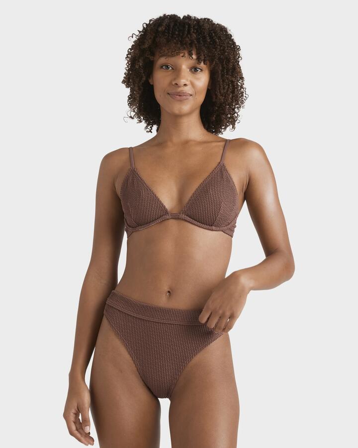 Image of Swimwear. Product name - Billabong Womens Summer Hi Reese Underwire Bikini Top Espresso in Espresso colour by brand - Billabong