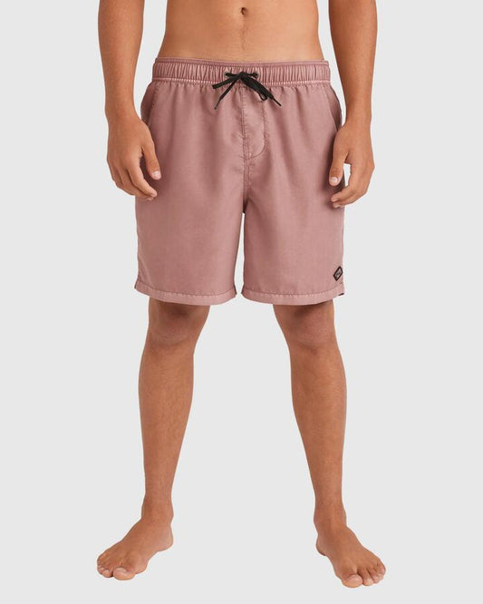 Image of Swimwear. Product name - Billabong Mens All Day Overdye Layback 17" Boardshorts Dusty Rose in Dusty Rose colour by brand - Billabong
