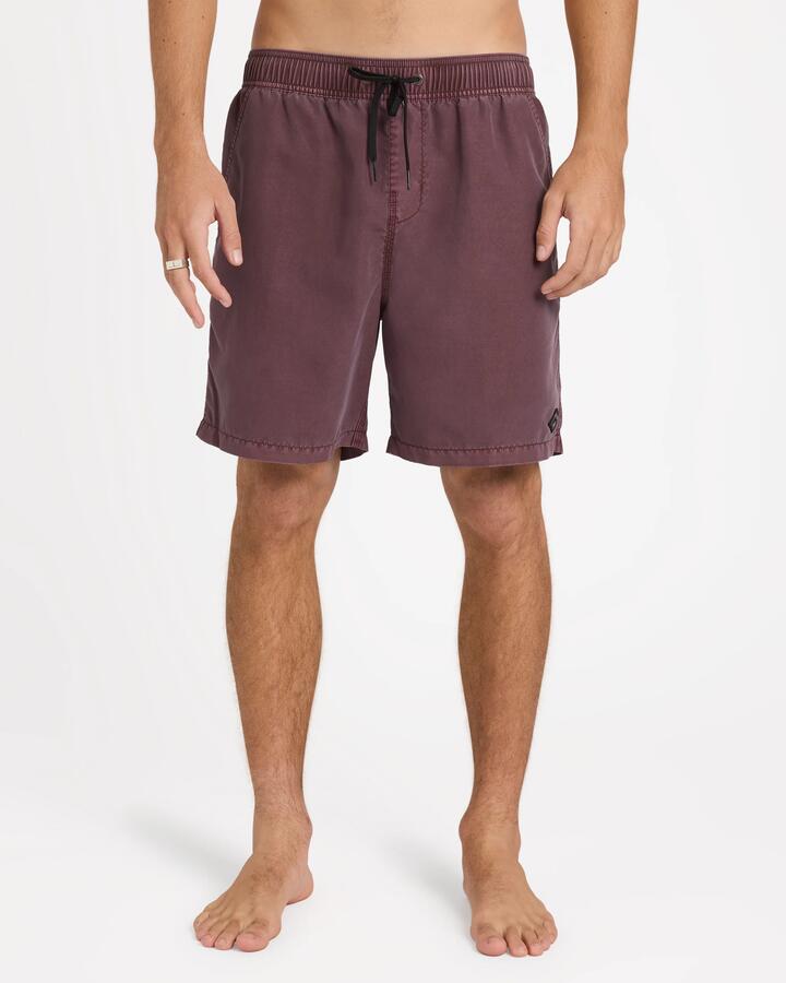 Image of Swimwear. Productname: Billabong Mens All Day Overdye Layback 17" Boardshorts Port - in Port colour by brand - Billabong