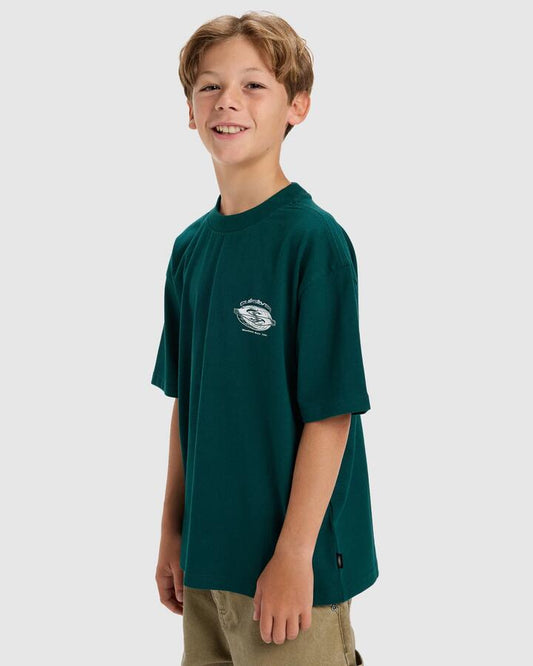 Image of T-Shirts. Productname: Quiksilver Boys 8-16 Mercury Worldwide T-Shirt Botanical Garden - in Botanical Garden colour by brand - Quiksilver