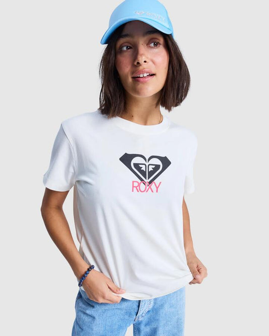 Image of T-Shirts. Product name - Roxy Womens Ocean Road Art T-Shirt Egret in Egret colour by brand - Roxy