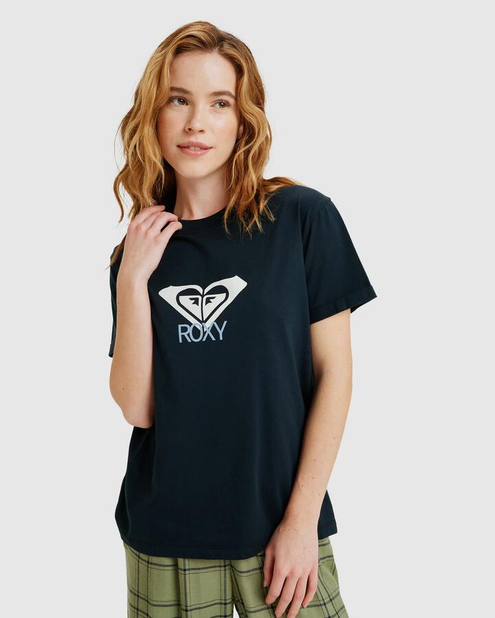 Image of T-Shirts. Product name - Roxy Womens Ocean Road Art T-Shirt Anthracite in Anthracite colour by brand - Roxy