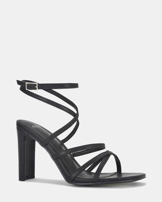 MARVELLE  BLACK Women's Strappy - High Heel Novo Heels 06