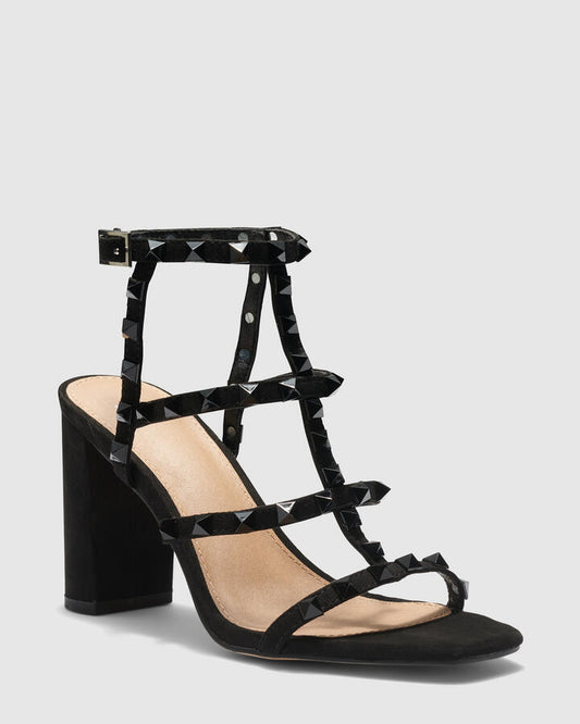LIVIA  BLACK Women's Strappy - High Heel Novo Heels 10