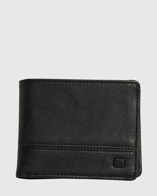 Image of Wallets & Money Clips. Product name - Billabong Mens Dimension Bi-Fold Wallet Black in Black colour by brand - Billabong