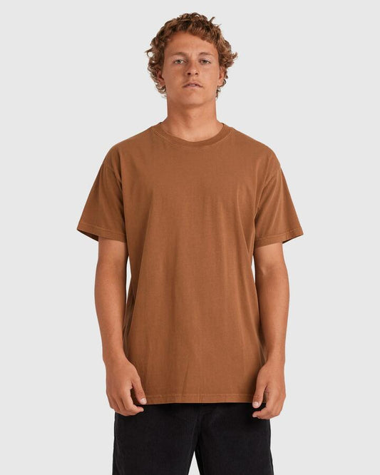 Image of T-Shirts. Product name - Billabong Mens Premium Wave Wash T-Shirt Tobacco in Tobacco colour by brand - Billabong