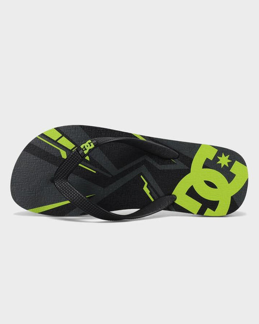 Image of Sandals. Productname: DC Shoes Mens Spray Graffik Thongs Grey/Black/Lime - in Grey/Black/Lime colour by brand - DC Shoes