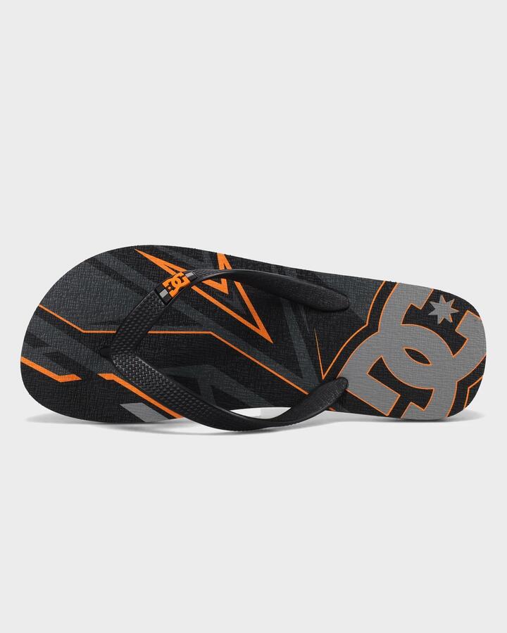 Image of Sandals. Productname: DC Shoes - Mens Spray Graffik Thongs - Grey/Black/Orange - in Grey/Black/Orange colour by brand - DC Shoes