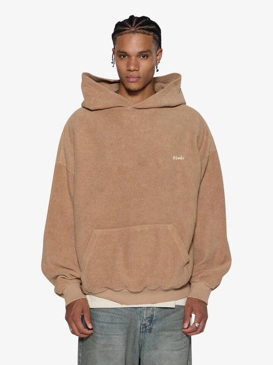 Image of a model wearing Outerwear. Productname: Ksubi 1999 Ekcess Hoodie in Elk colour by brand - Ksubi