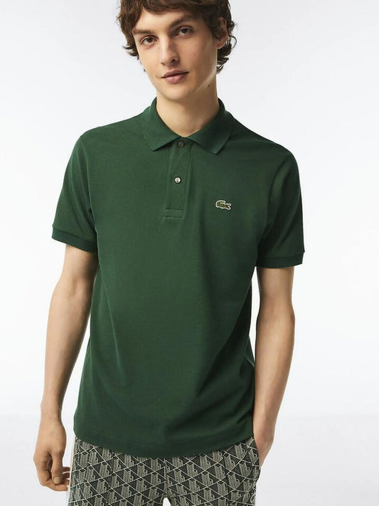 Image of a model wearing Tops. Productname: Lacoste L1212 Classic Polo in Green colour by brand - Lacoste