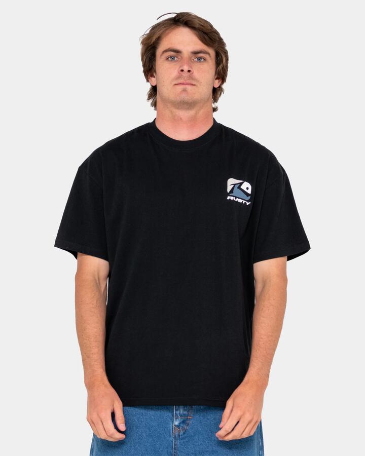 Image of T-Shirts. Product name - Rusty Mens Phenom T-Shirt Black 2 in Black 2 colour by brand - Rusty