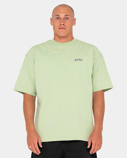Image of T-Shirts. Product name - Rusty Mens Registered T-Shirt Smoke Green in Smoke Green colour by brand - Rusty