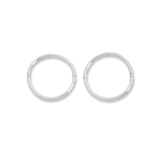 Image of Earrings. Product name - 12mm Sleeper in Sterling Silver in colour by brand - Bevilles
