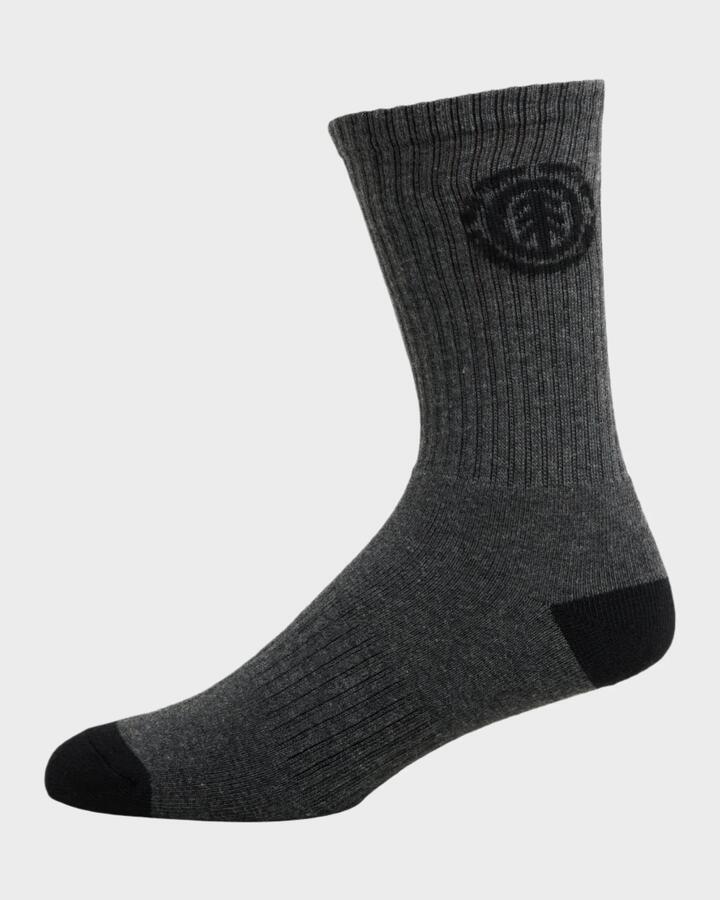 Image of Socks. Productname: Element - Mens Sport Crew Socks - Char Marle - in Char Marle colour by brand - Element