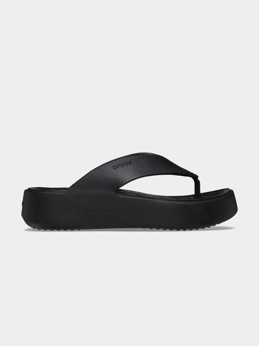 Image of Heels. Productname: Crocs Getaway Platform Flip in Black colour by brand - Crocs
