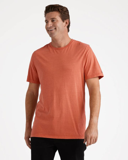 Image of T-Shirts. Product name - Volcom Mens Aus Wash T-Shirt Washed Red in Washed Red colour by brand - Volcom