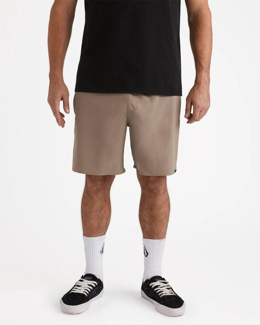 Image of a model wearing Shorts. Productname: Volcom - Mens Sparklestone Walk Shorts - Brindle - in Brindle colour by brand - Volcom