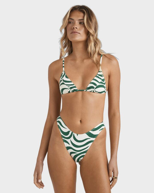 Image of Swimwear. Productname: Billabong Womens All The Waves Ayla Bikini Top Evergreen - in Evergreen colour by brand - Billabong