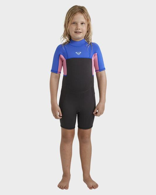 Image of a model wearing Tops. Productname: Roxy Girls 2-4 2/2 Prologue+ Springsuit Cobalt - in Cobalt colour by brand - Roxy