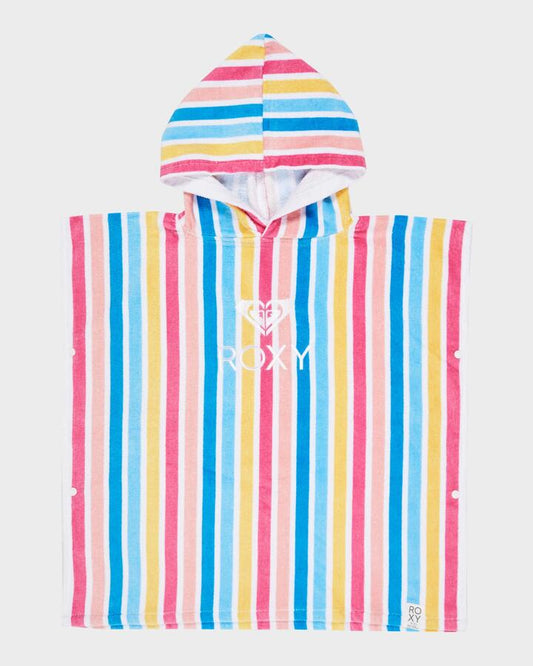 Image of Accessories. Productname: Roxy Girls Stay Magical Hooded Towel Bright White Holy Stripe - in Bright White Holy Stripe colour by brand - Roxy