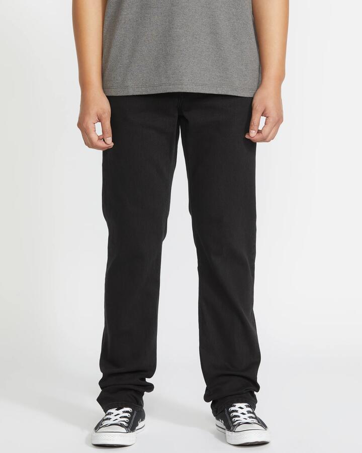 Image of Jeans. Product name - Volcom Mens Solver Denim Jeans Black Out in Black Out colour by brand - Volcom