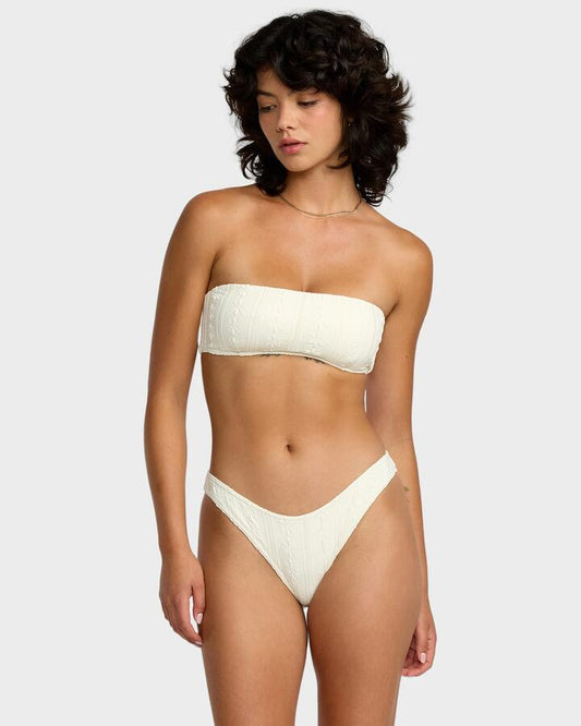 Image of Swimwear. Productname: RVCA Womens Sweetness Medium Bikini Bottom Vanilla Latte - in Vanilla Latte colour by brand - RVCA