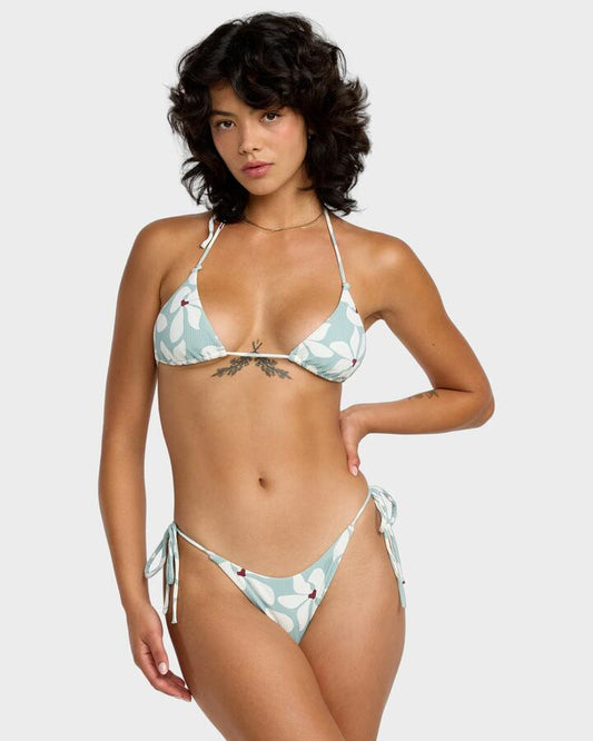 Image of Swimwear. Product name - RVCA Womens Good Things Bikini Bottom Mist Blue in Mist Blue colour by brand - RVCA