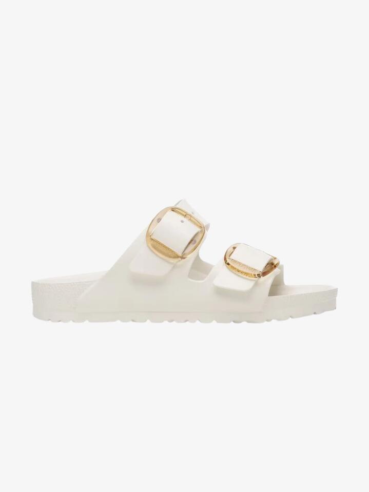Image of Footwear. Productname: Birkenstock Arizona EVA Big Buckle Narrow Width in Eggshell colour by brand - Birkenstock
