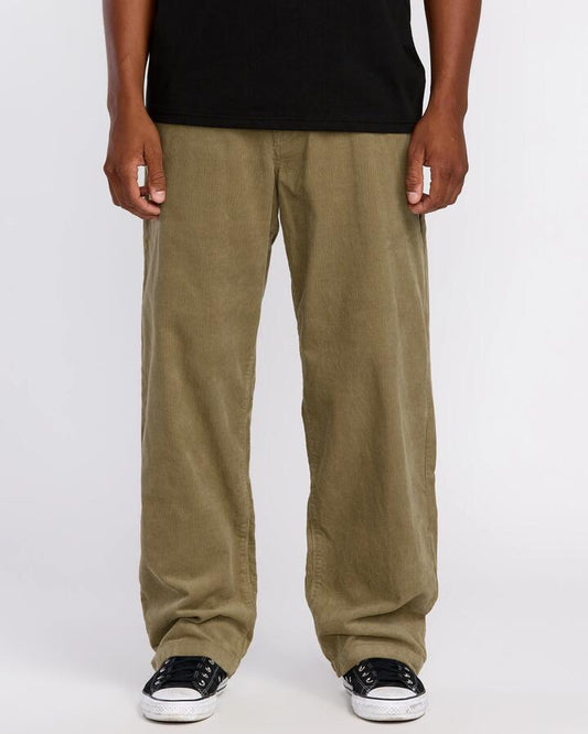 Image of Accessories. Productname: Volcom Mens Frickin Loose Tapered Cord Chinos Khaki - in Khaki colour by brand - Volcom
