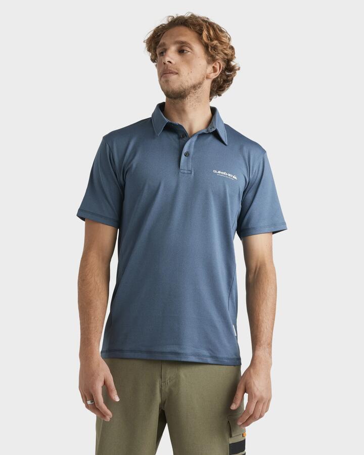 Image of Shirts. Product name - Quiksilver Mens Baitbal Polo Surf Shirt Midnight Navy in Midnight Navy colour by brand - Quiksilver