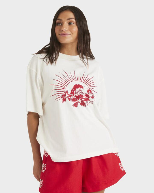 Image of T-Shirts. Productname: Roxy Womens Chaser T-Shirt Egret - in Egret colour by brand - Roxy