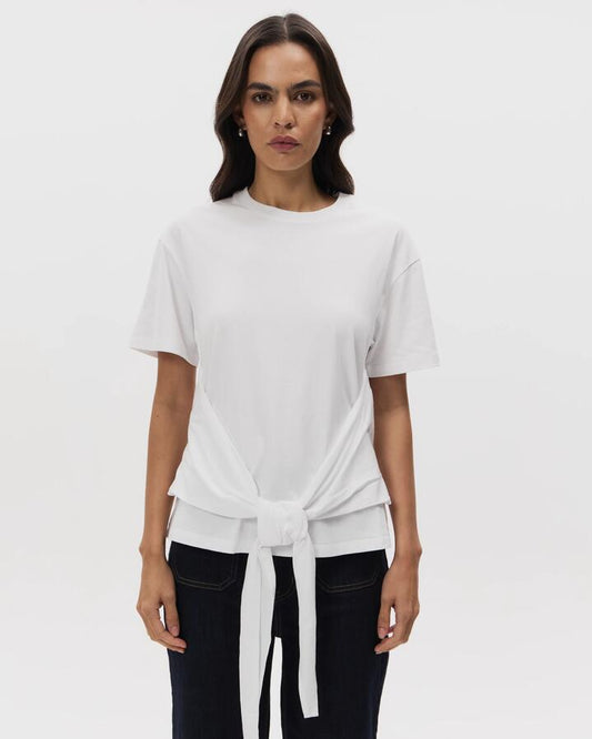 Image of Accessories. Productname: MSE Tie Front Tee in Off White colour by brand - MSE