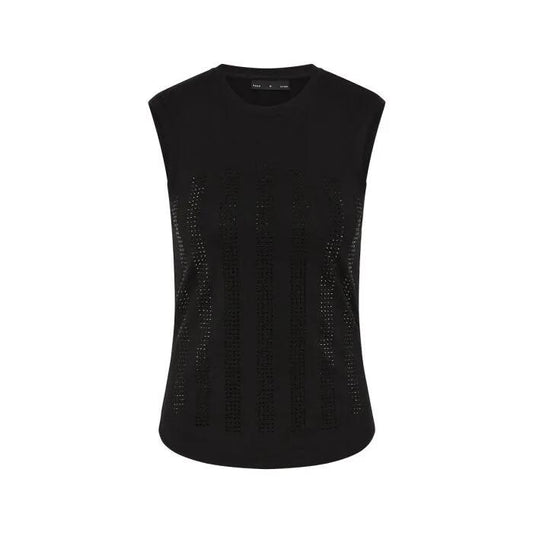 Image of a model wearing Tops. Productname: Be Mine Embellished Tank in Charcoal colour by brand - sass and bide