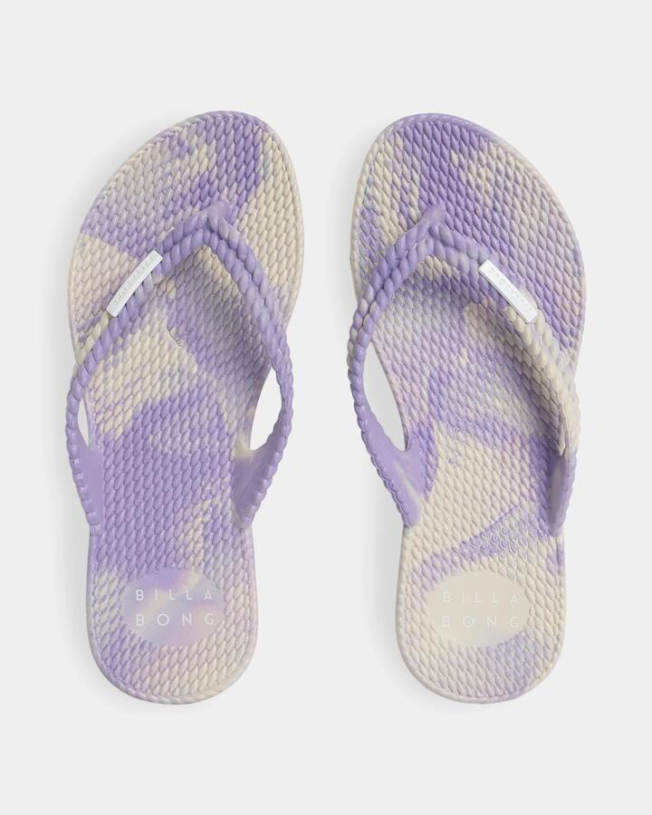 Image of Sandals. Productname: Billabong Girls 8-16 Kicks Marble Thongs Light Purple - in Light Purple colour by brand - Billabong