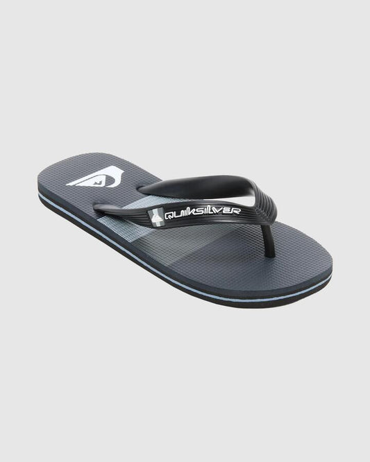 Image of Sandals. Productname: Quiksilver Boys 8-16 Moncata Art Thongs Black/Grey/Grey - in Black/Grey/Grey colour by brand - Quiksilver