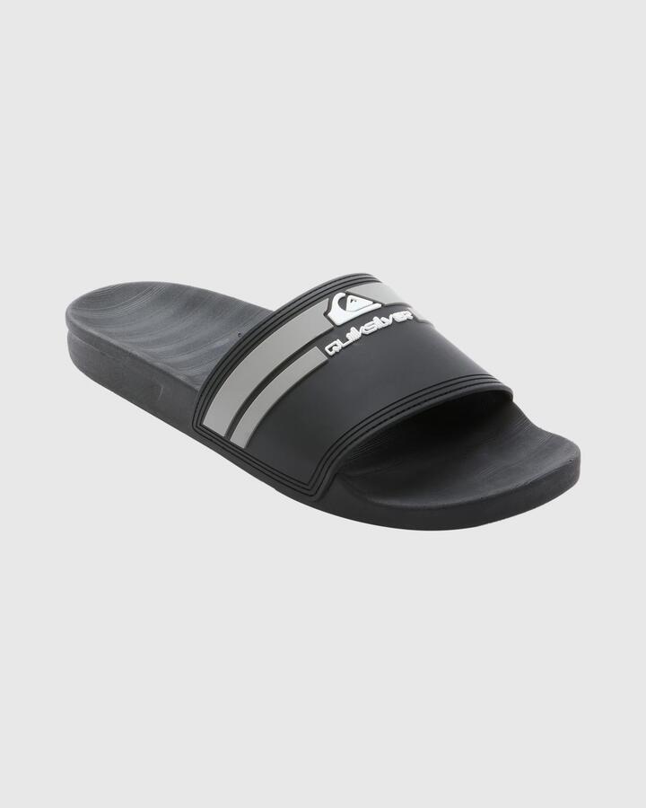 Image of Slippers. Product name - Quiksilver Mens Sunset Slides Black in Black colour by brand - Quiksilver