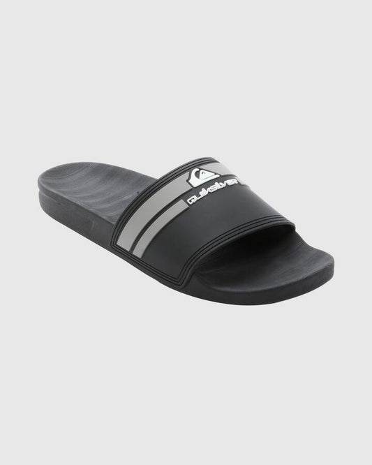 Image of Slippers. Product name - Quiksilver Mens Sunset Slides Black in Black colour by brand - Quiksilver