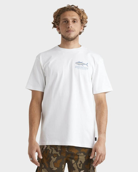 Image of T-Shirts. Product name - Quiksilver Mens Slack Tide T-Shirt White in White colour by brand - Quiksilver