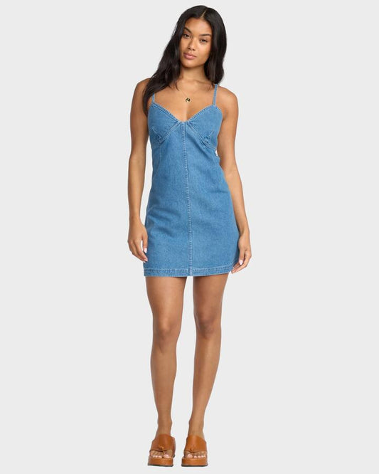 Image of Dresses. Productname: Billabong - Womens Indigo Skies Mini Dress - Salt Washed - in Salt Washed colour by brand - Billabong