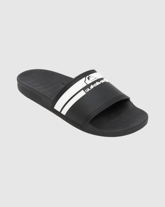 Image of Slippers. Productname: Quiksilver - Mens Sunset Slides - Black/White - in Black/White colour by brand - Quiksilver