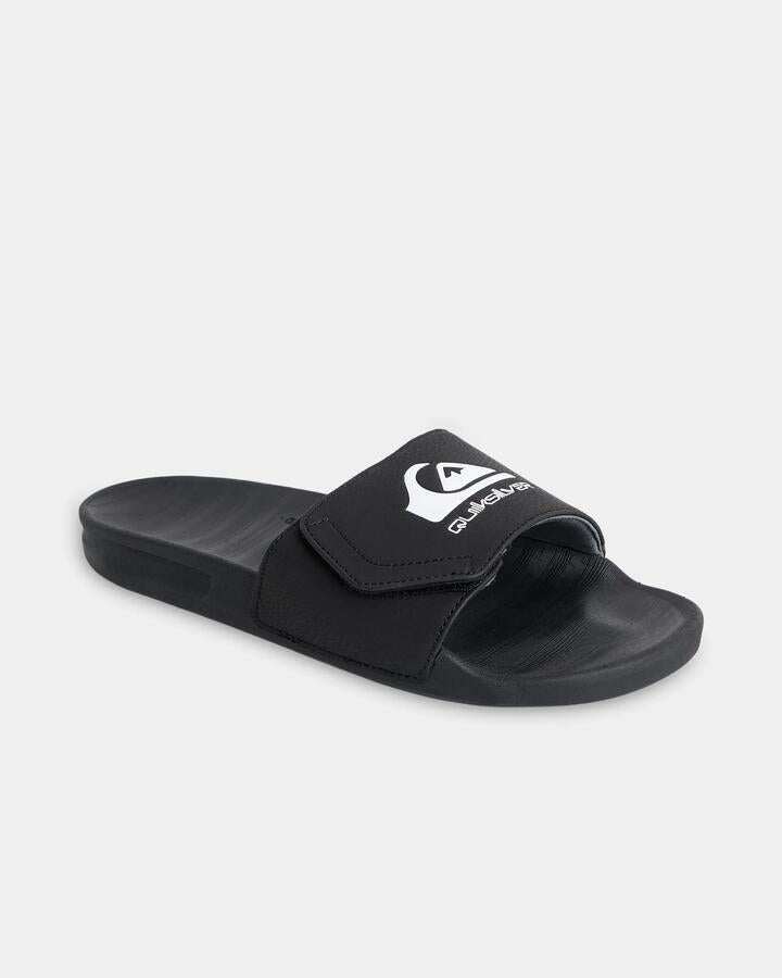Image of Slippers. Product name - Quiksilver Mens Sunset Adjustable Slides Black in Black colour by brand - Quiksilver