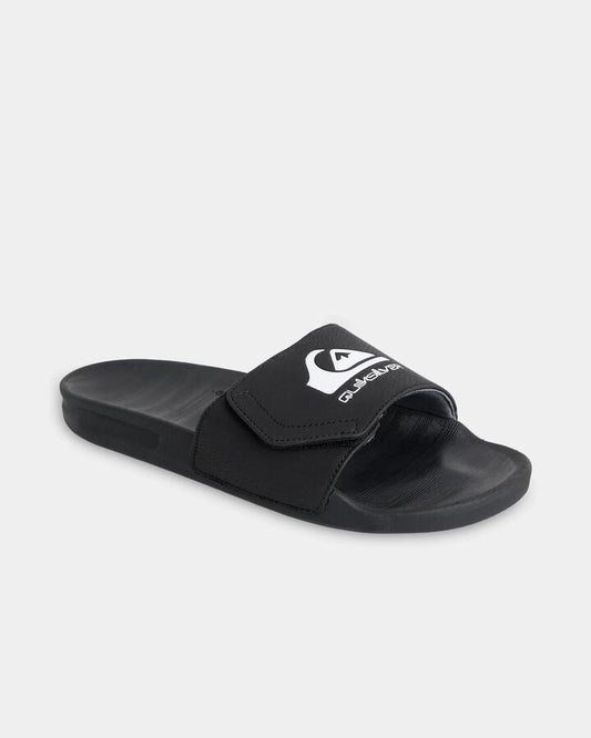 Image of Slippers. Product name - Quiksilver Mens Sunset Adjustable Slides Black in Black colour by brand - Quiksilver