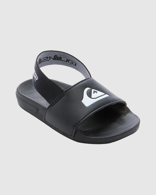 Image of Slippers. Product name - Quiksilver Boys 2-7 Sunset Strapped Slides Black in Black colour by brand - Quiksilver