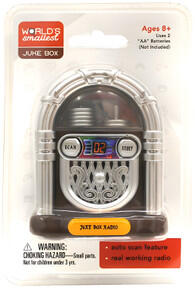 Image of Toys. Product name - Mini Retro Jukebox Radio in colour by brand - Toymate