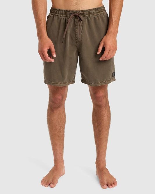 Image of a model wearing Shorts. Productname: Quiksilver Mens Everyday 17" Swim Shorts Chocolate Brown - in Chocolate Brown colour by brand - Quiksilver