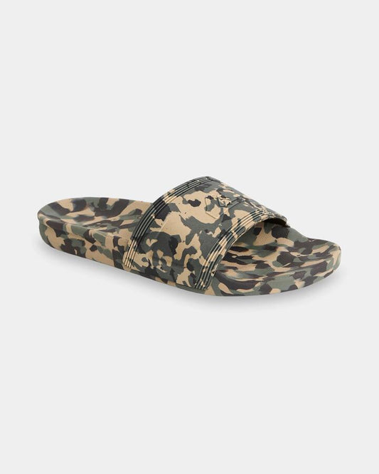 Image of Slippers. Productname: Quiksilver - Mens Dockyard Slides - Green/Camo/Multi - in Green/Camo/Multi colour by brand - Quiksilver